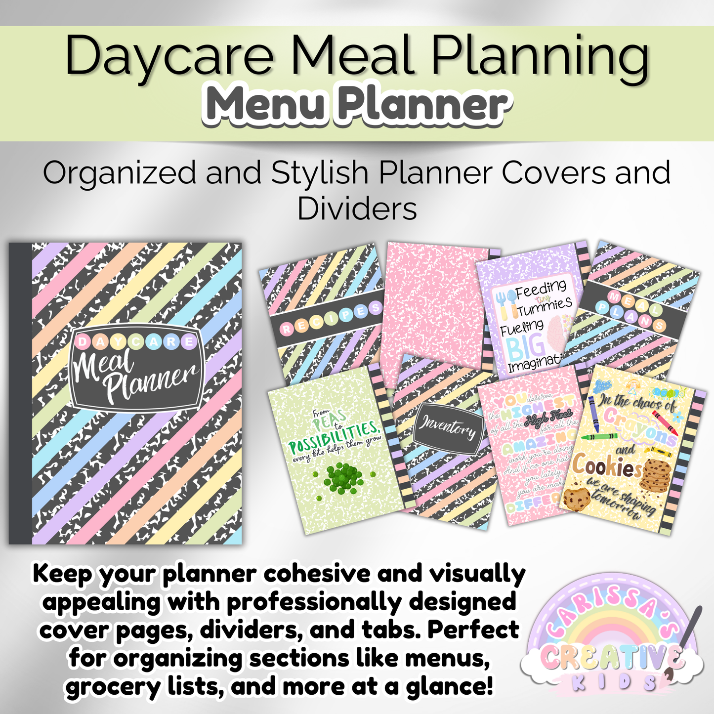 Childcare menu planner for balanced meals. Customizable daycare template for easy meal planning.