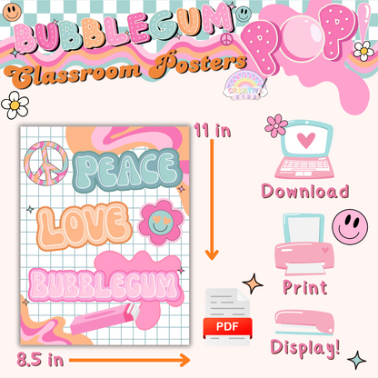 A stylish and easy-to-print classroom decor set that adds a retro, groovy aesthetic to any learning space. Designed for teachers, homeschoolers, and daycare providers.