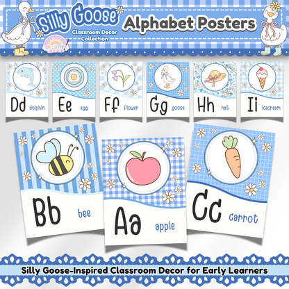 Silly Goose Alphabet Posters | Pastel Printable ABC Classroom Decor
