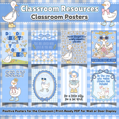 Silly Goose Classroom Posters – Printable Educational Wall Art for Kids, Preschool, and Daycare Decor